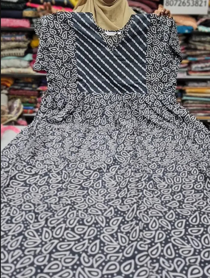 Frock Nighty – Premium Cotton | Side Pocket | Overlocked Finish | NT3388